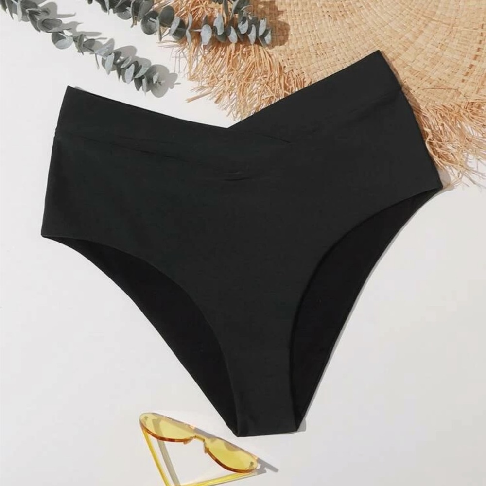 Plus Solid High Waisted Bikini Panty